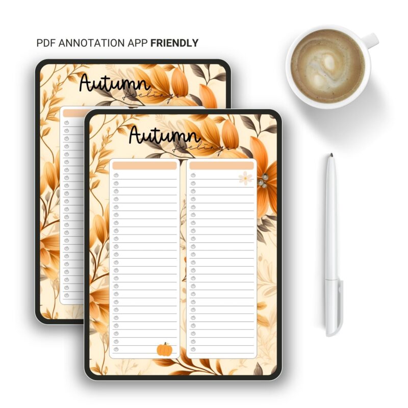 Cozy fall productivity checklist