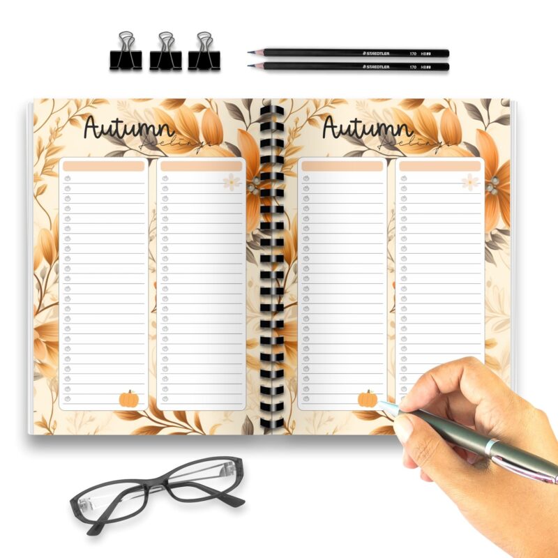 Fall planning insert with charming design