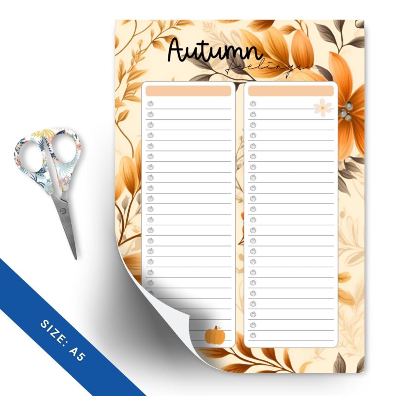 Autumn-themed daily task checklist