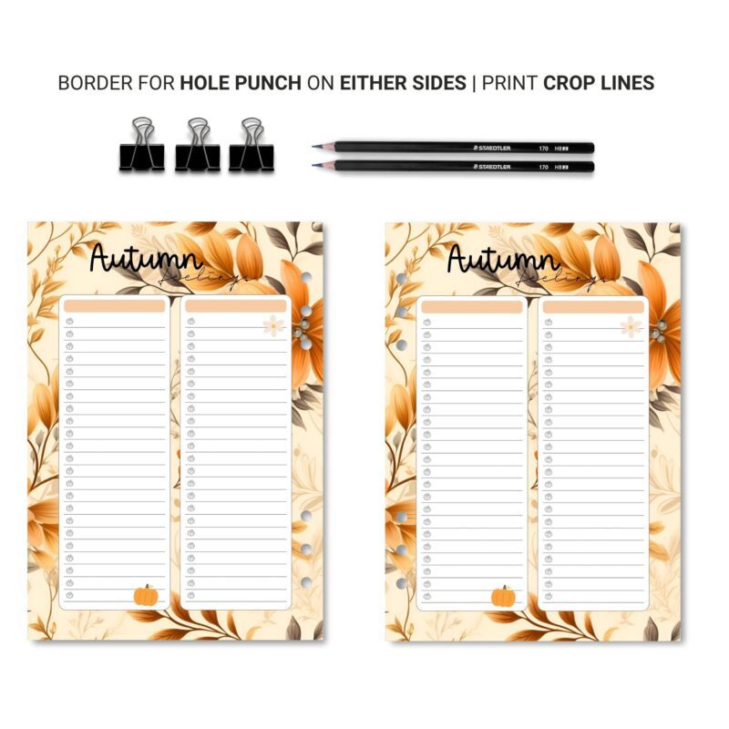 Instant download autumn task organizer