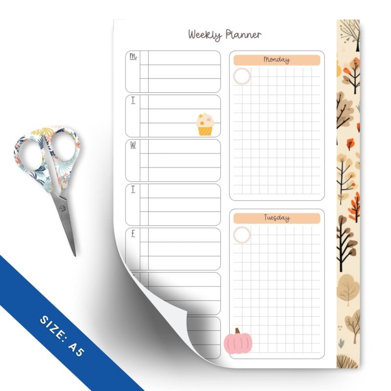 Cozy Autumn Themed Weekly Planner