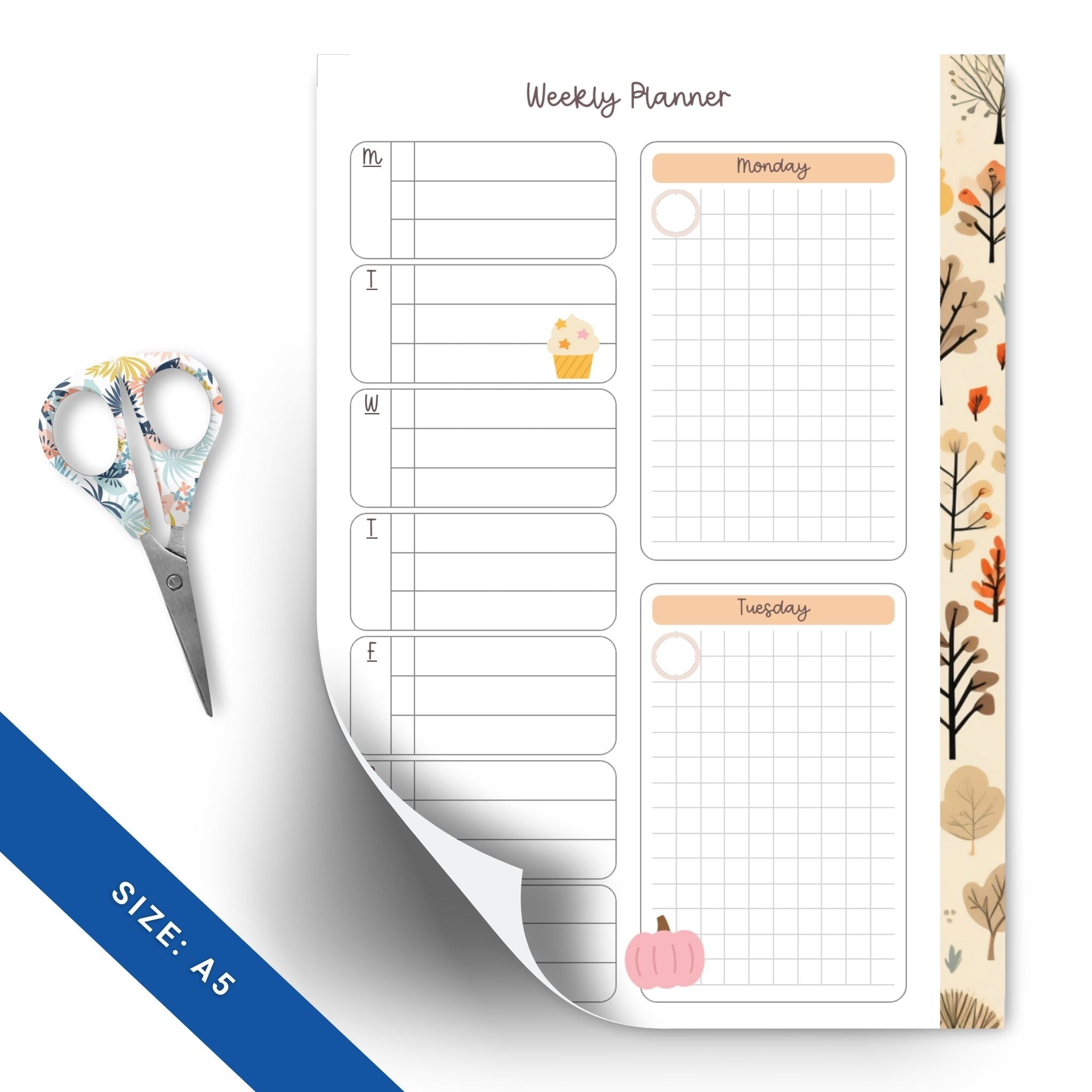 Cozy Autumn Themed Weekly Planner