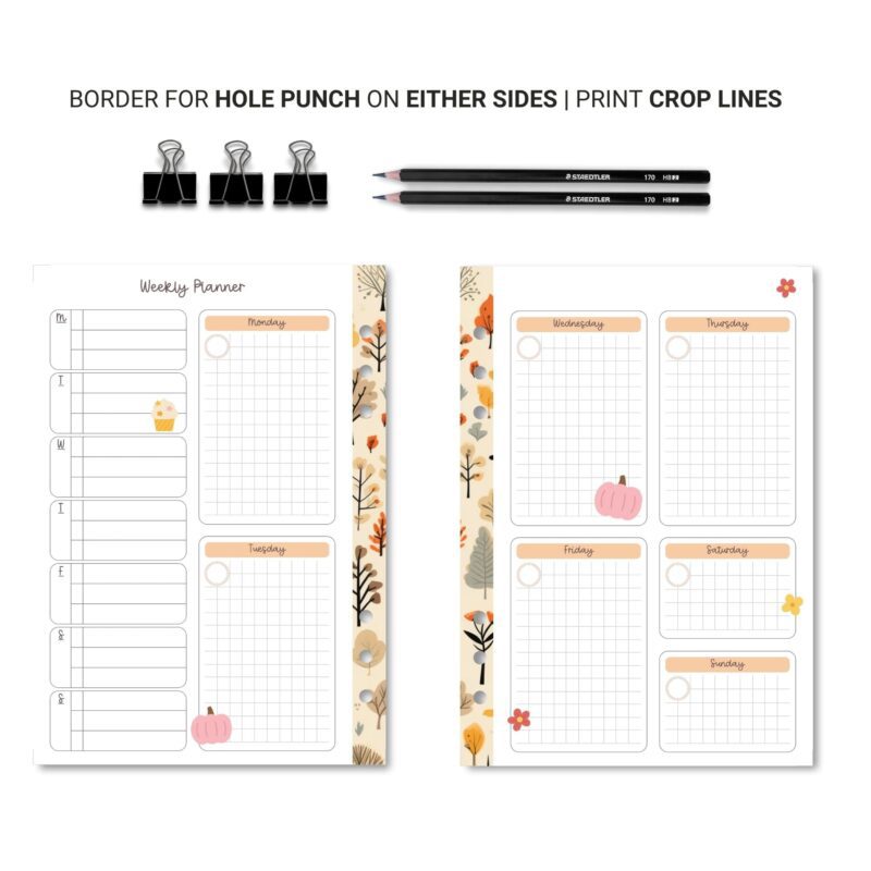 Digital Weekly Planner Fall Vibes