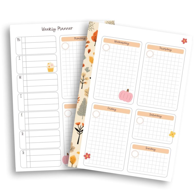 Printable Weekly Schedule Fall Design