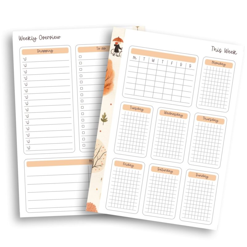 Aesthetic Fall Productivity Planner Page