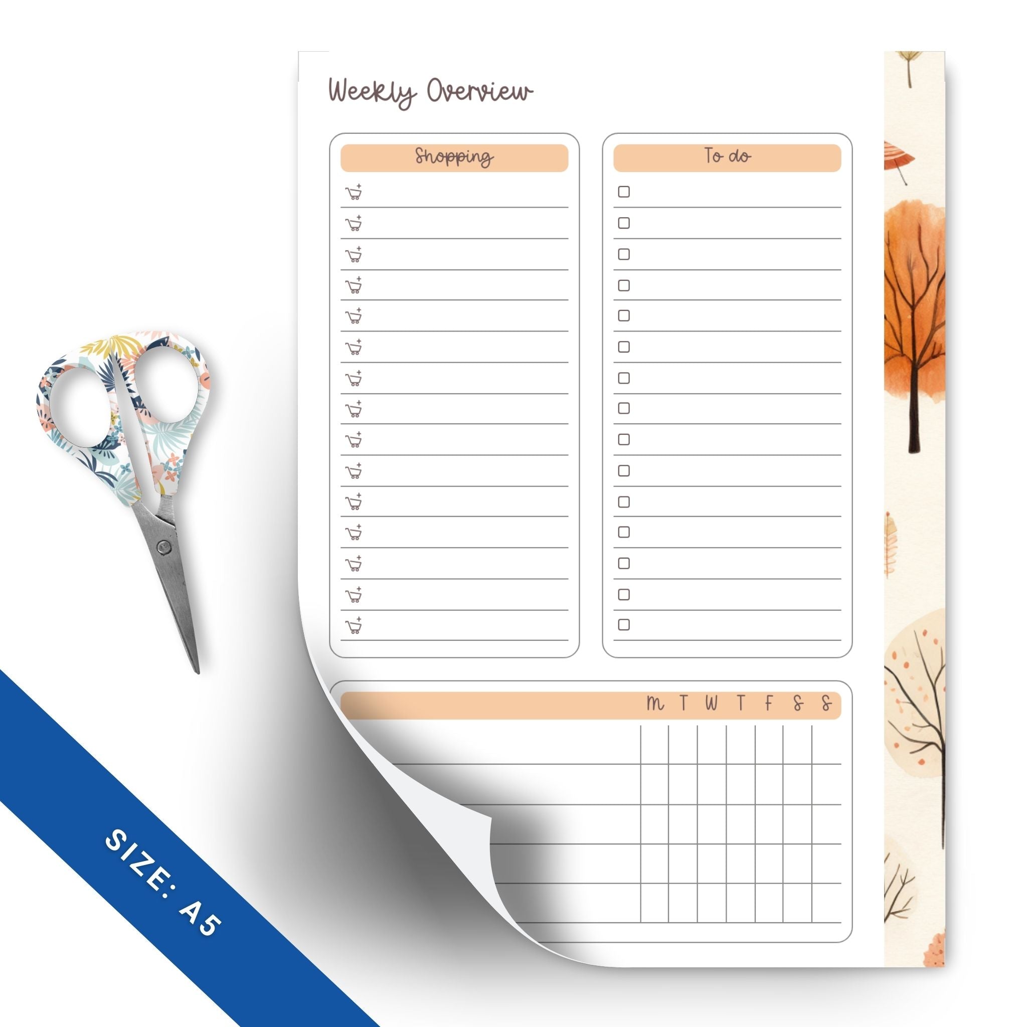 Cozy Autumn Weekly Schedule Insert