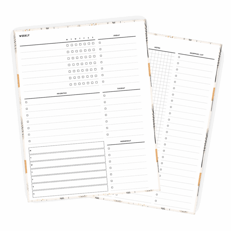 Letter Size Fall Weekly Organizer Layout