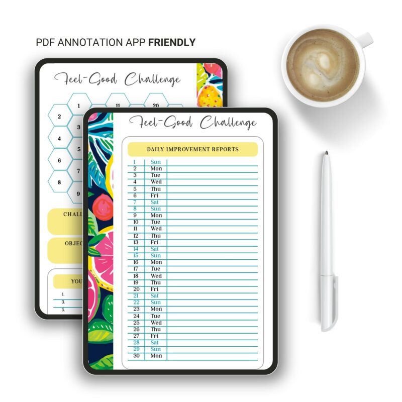 Feel Good Challenge Planner Insert - Instant Download (Pocket Size) - Image 6