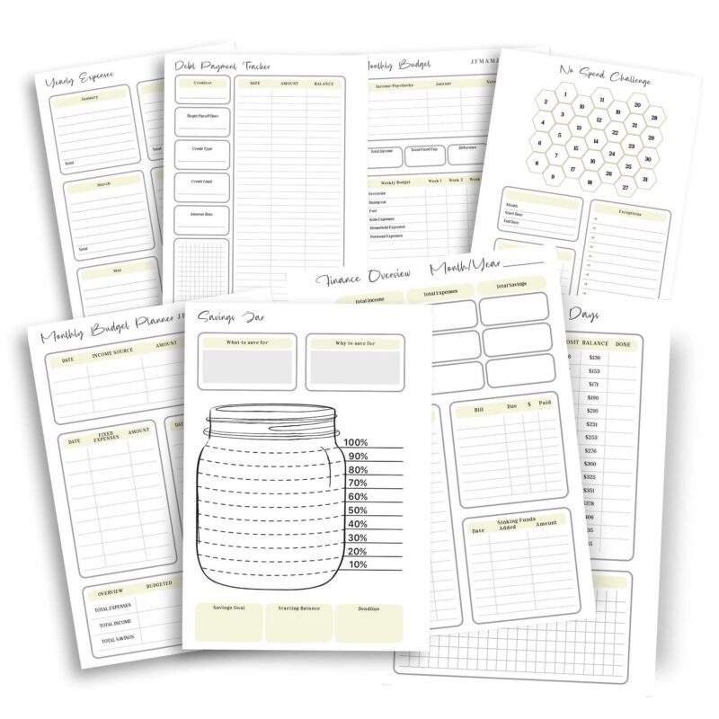 Budgeting and Savings Tracker Kit Digital