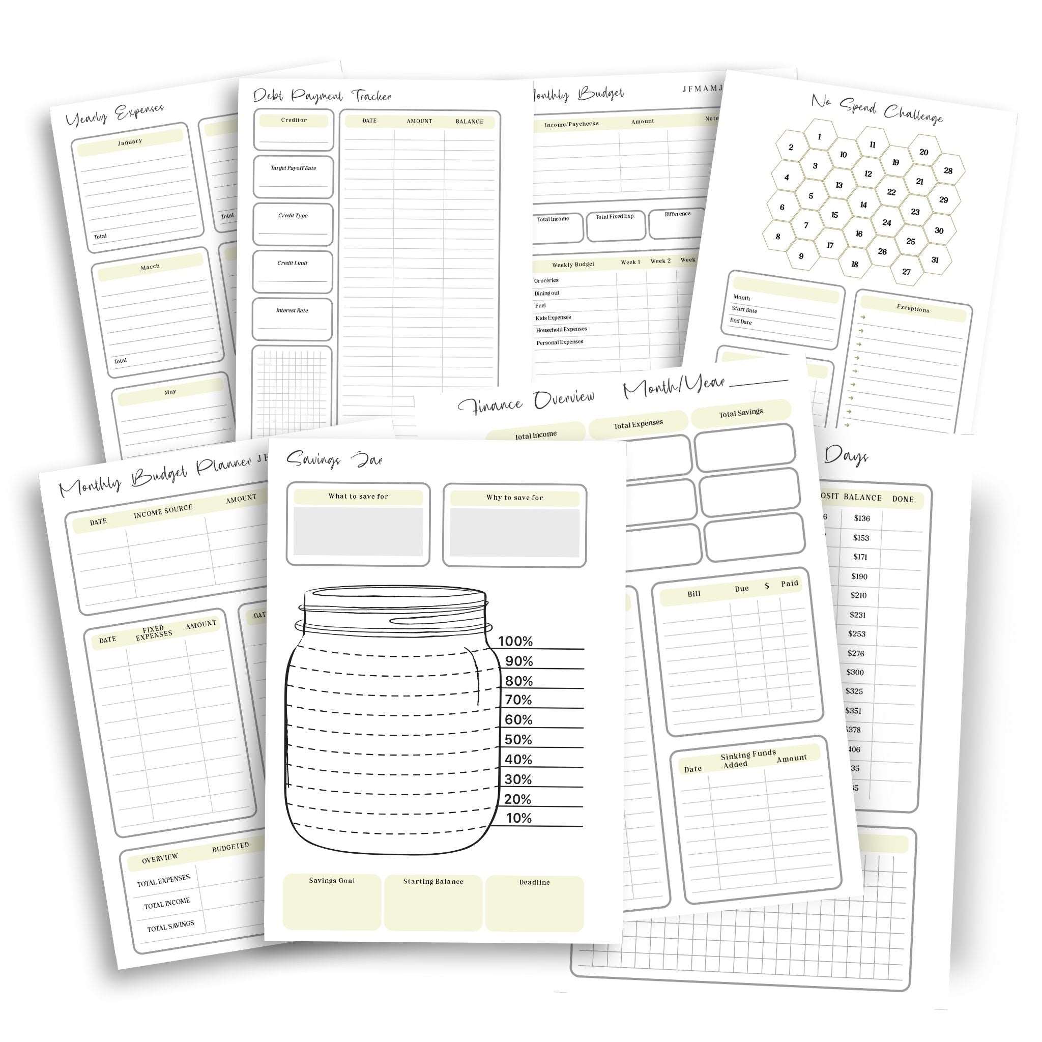 Budgeting and Savings Tracker Kit Digital