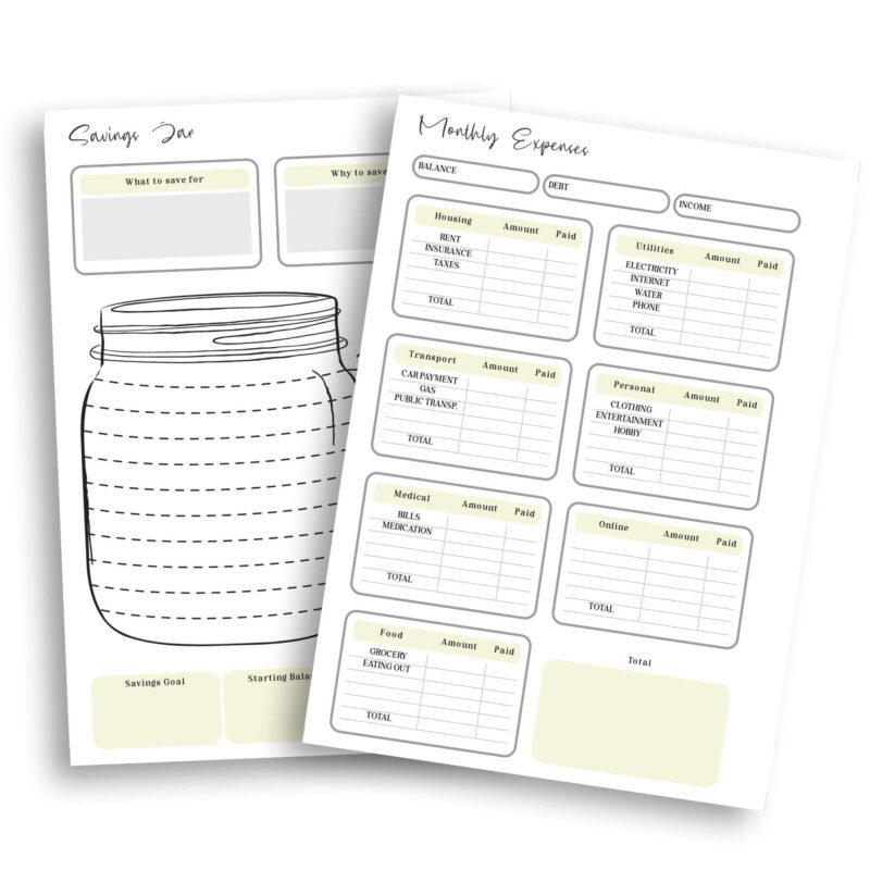 Minimalist Finance Planner Insert A5