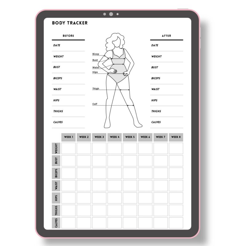 Printable Fitness Journey Tracker Layout