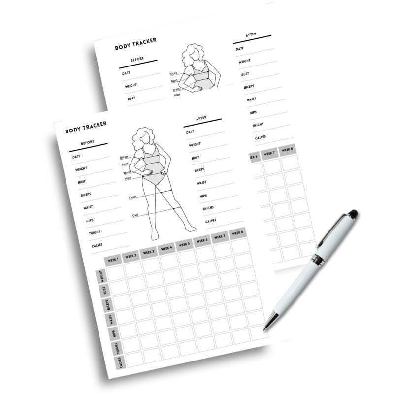 Sleek Body Measurement Template Digital