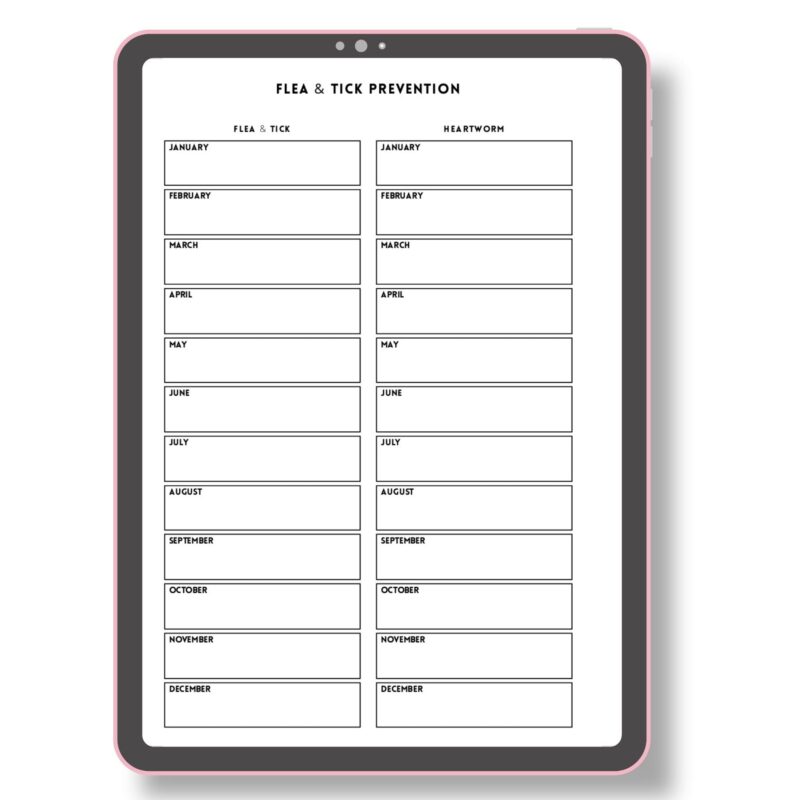 Easy Pet Meds Tracker Digital Download
