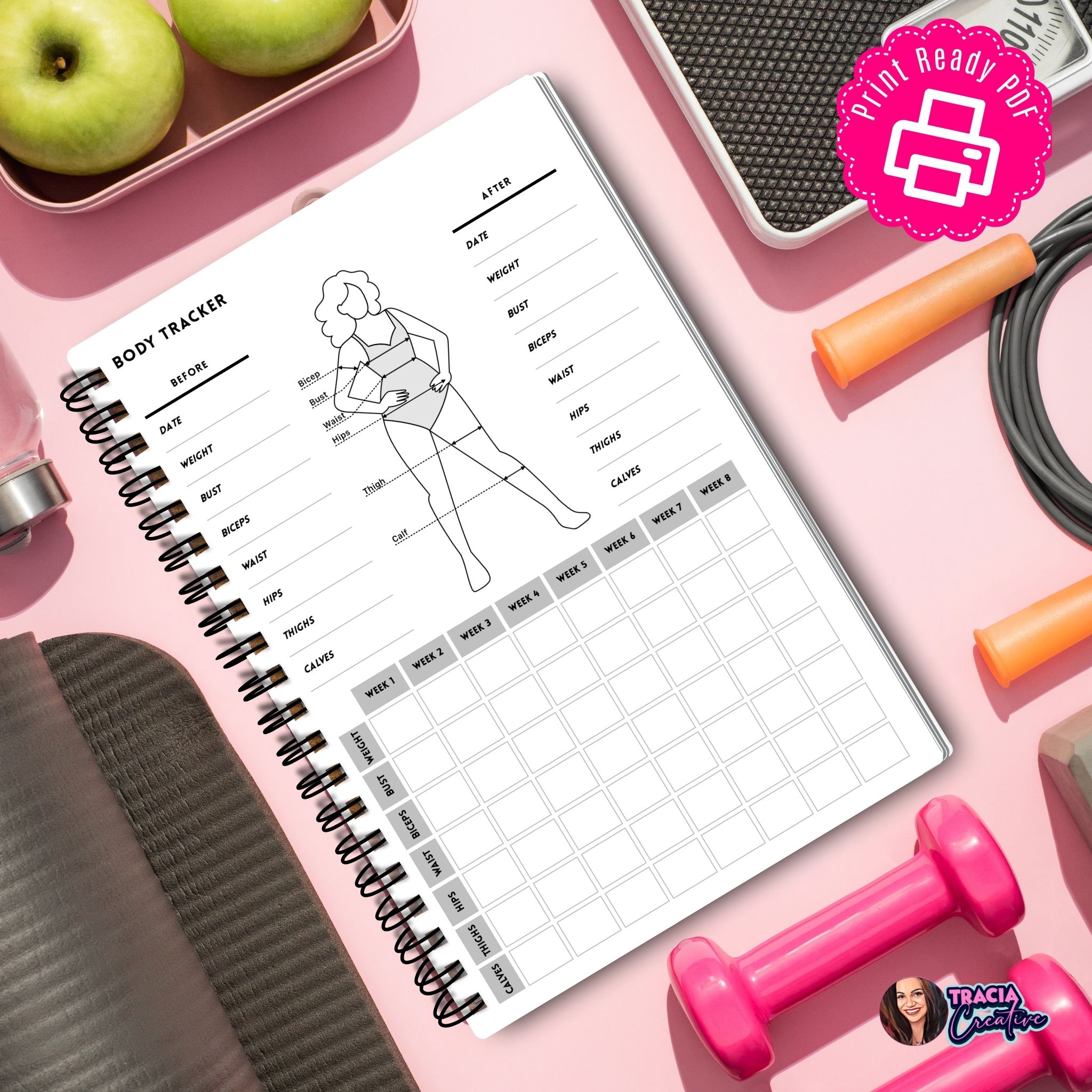Minimalist Fitness Body Tracker Printable