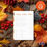 Fall Weekly Planner A5 Printable Insert