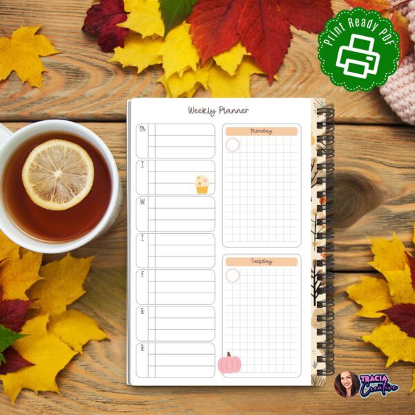 Fall Weekly Overview A5 Printable Planner