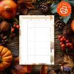 Fall Monthly Planner A5 Printable Insert