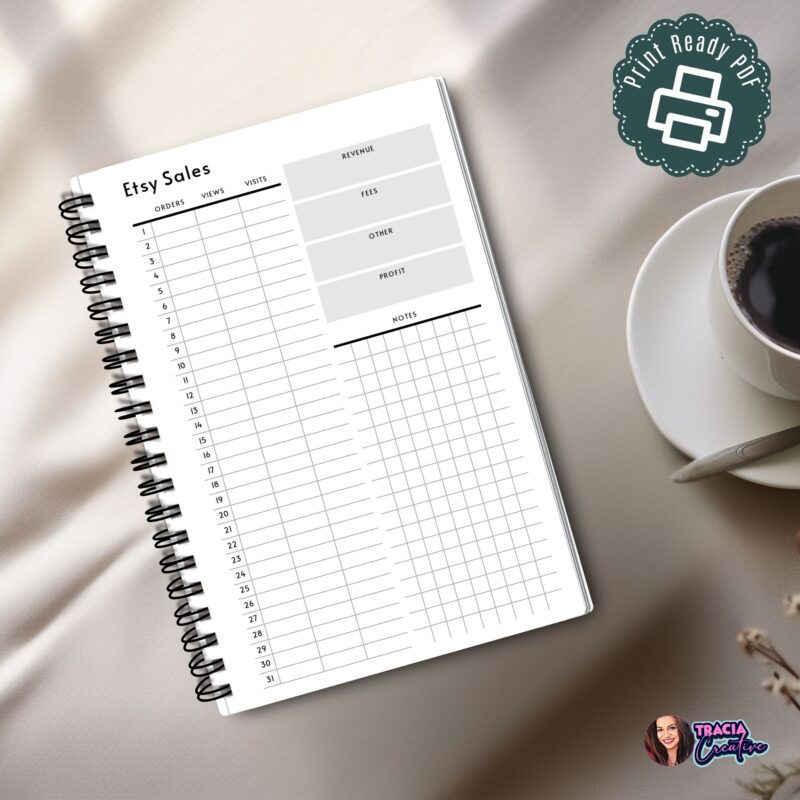 Etsy sales tracker printable mini Happy Planner insert