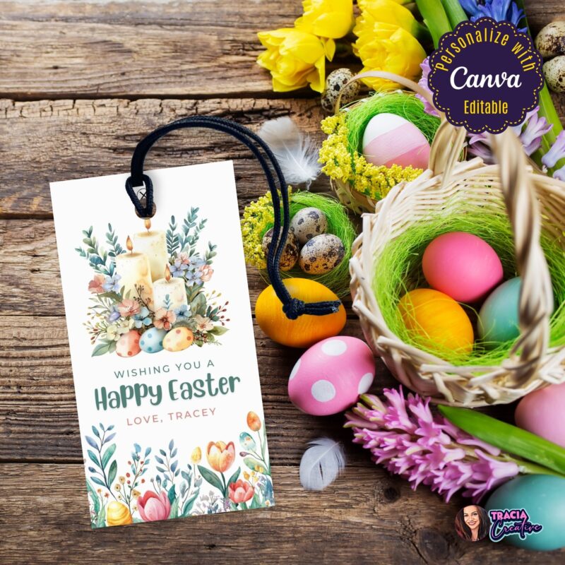 Wishing You a Happy Easter Gift Tag template