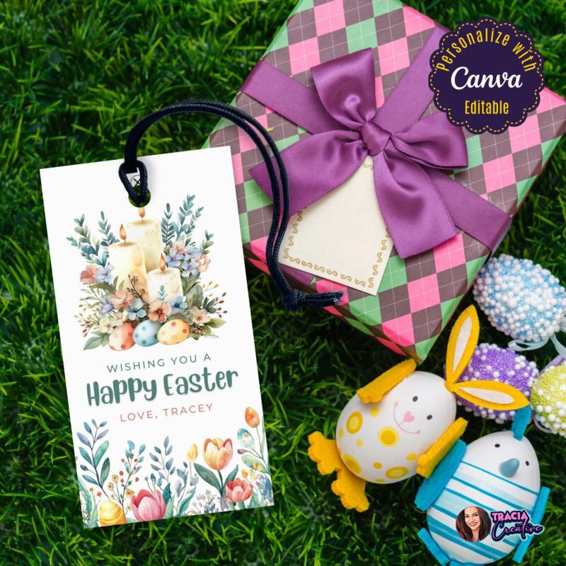 Customizable Easter present tag design
