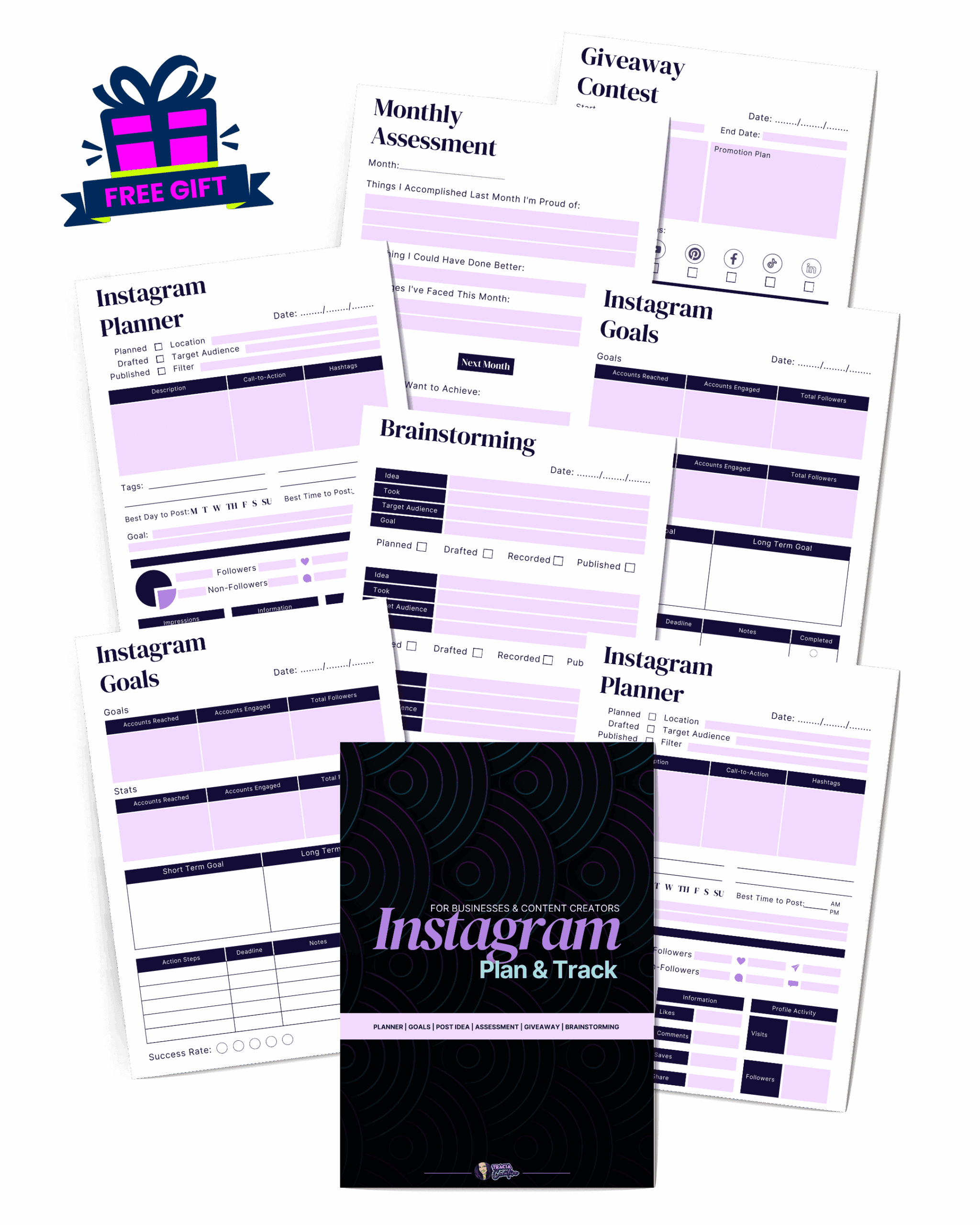 FREE 79 Page Instagram Planner – Social Media Content & Growth Toolkit