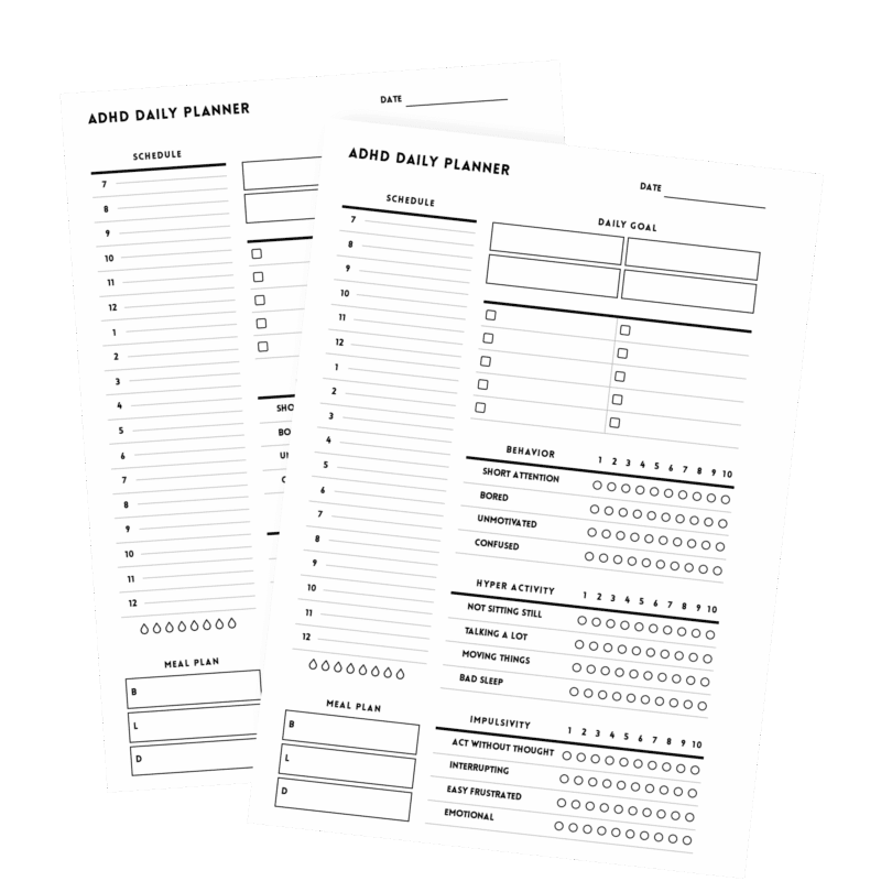 Minimalist ADHD-friendly task organizer sheet