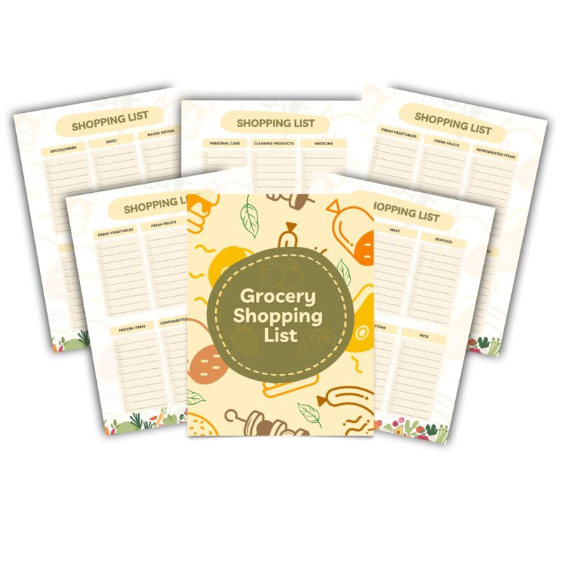 Grocery shopping planner printable