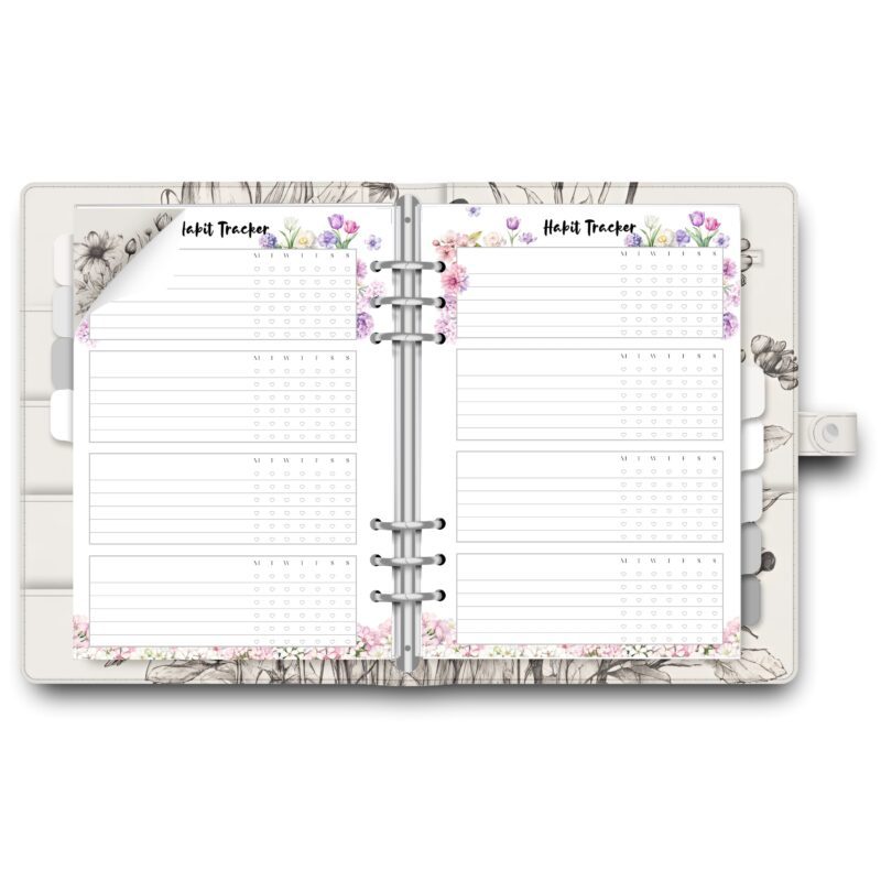 Motivational spring habit tracker