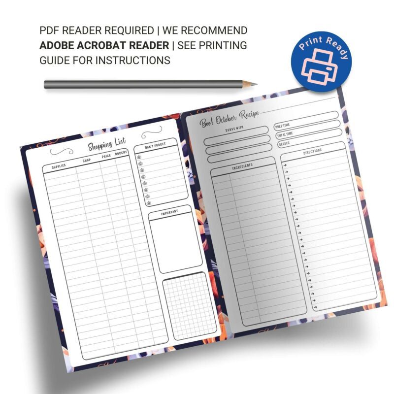 Halloween planner printable 16-page A5