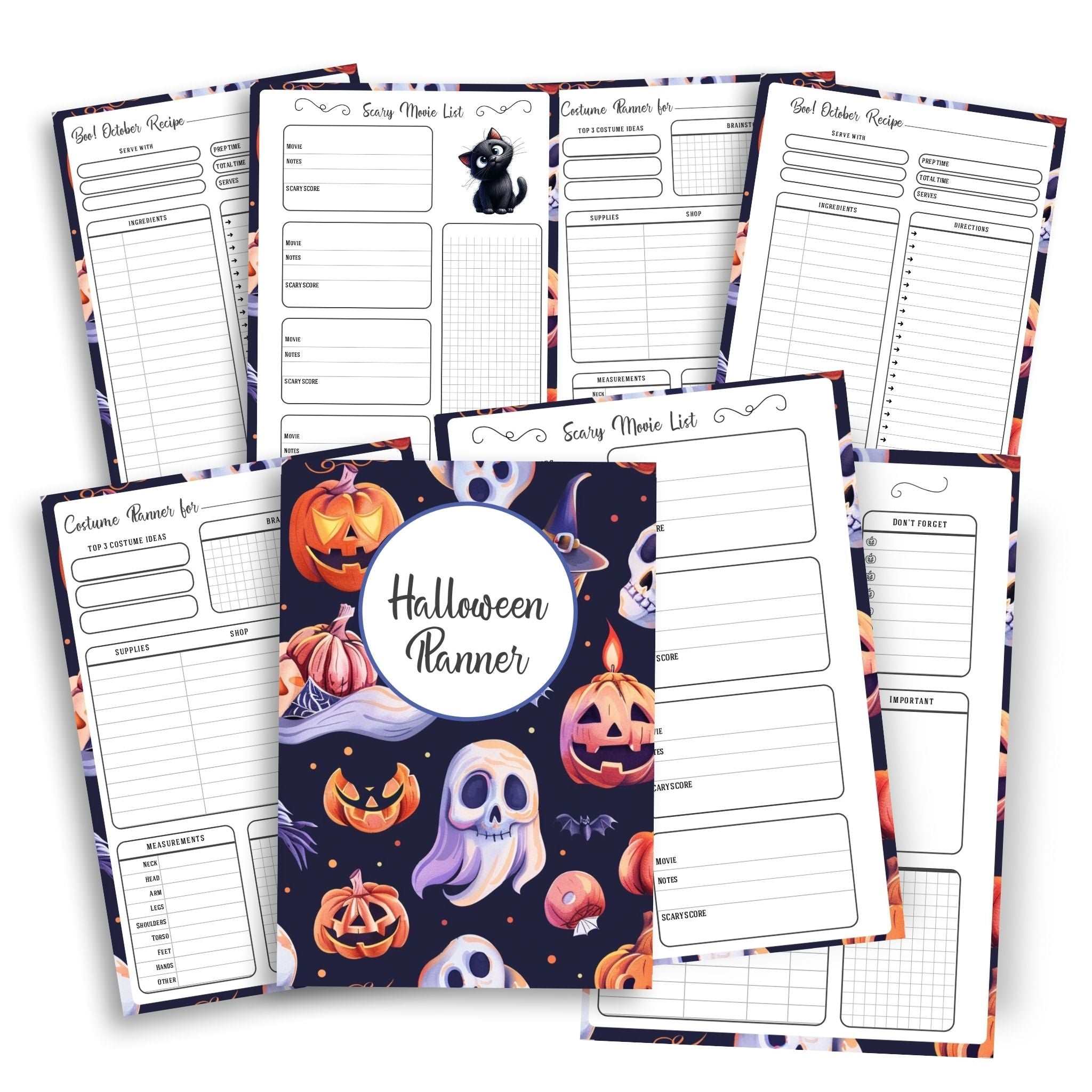 Spooky Halloween planner insert