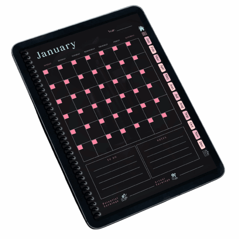 Hyperlinked digital planner for beauty business