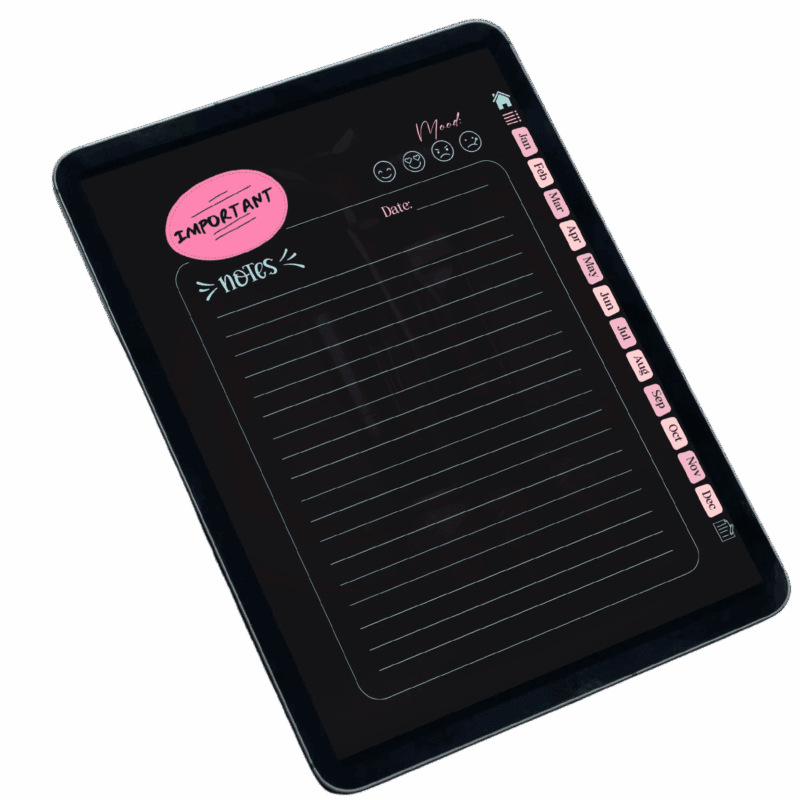 Dark mode planner for creative professionals