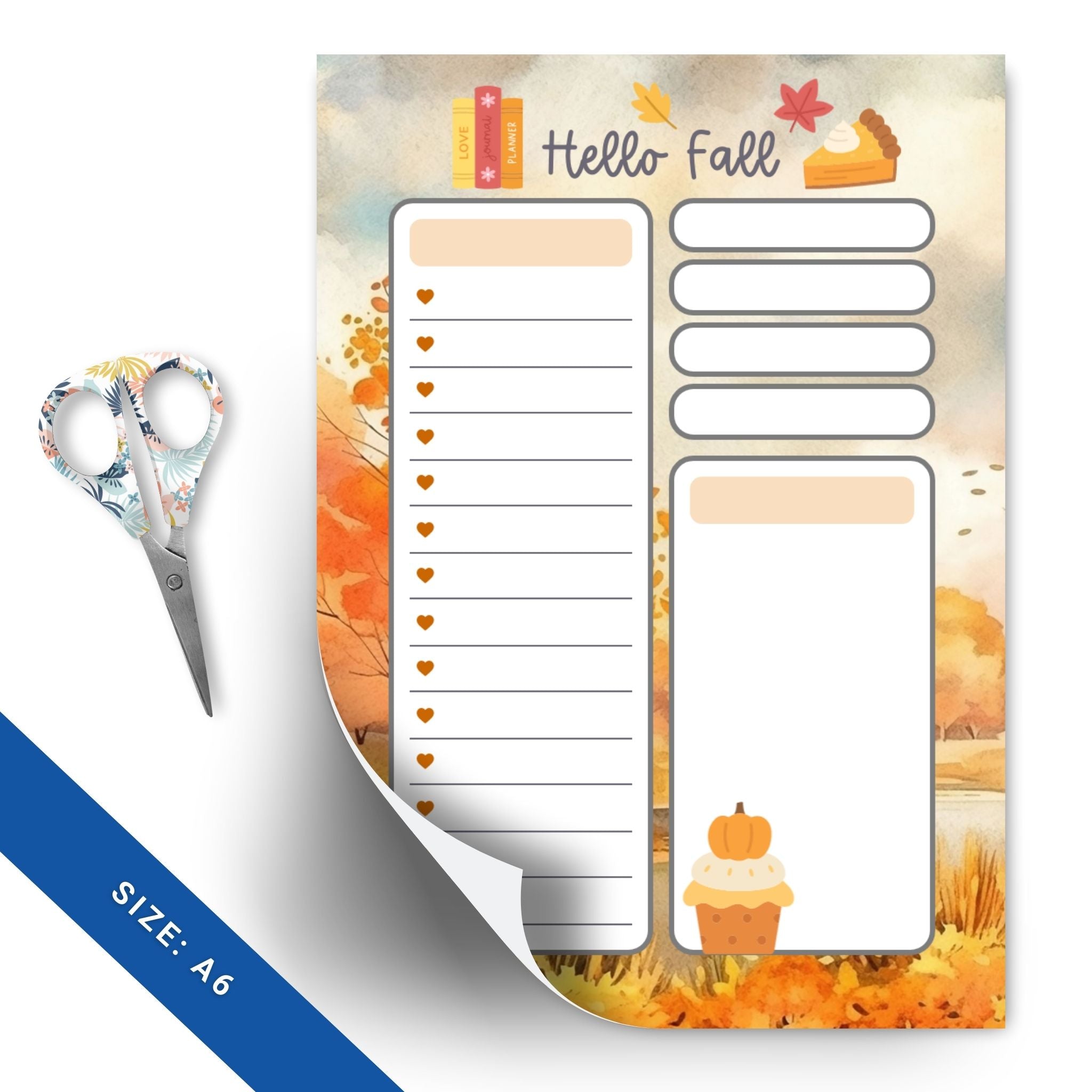 Two-page Hello Fall notes layout with cozy design