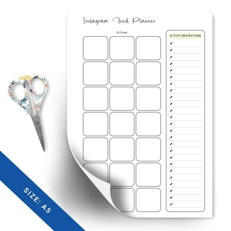 Minimalist Instagram planner insert