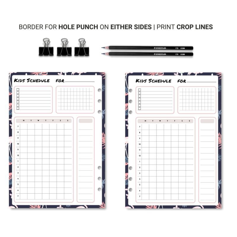 Printable planner for busy families