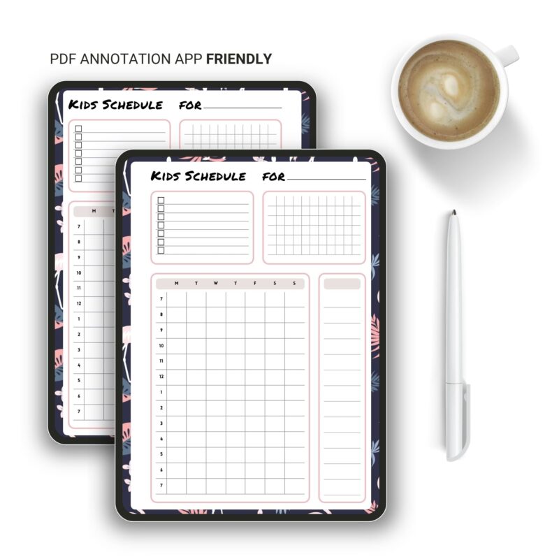 Kids Schedule Planner Insert – A5 & US Letter Family Routine Organizer - Image 7
