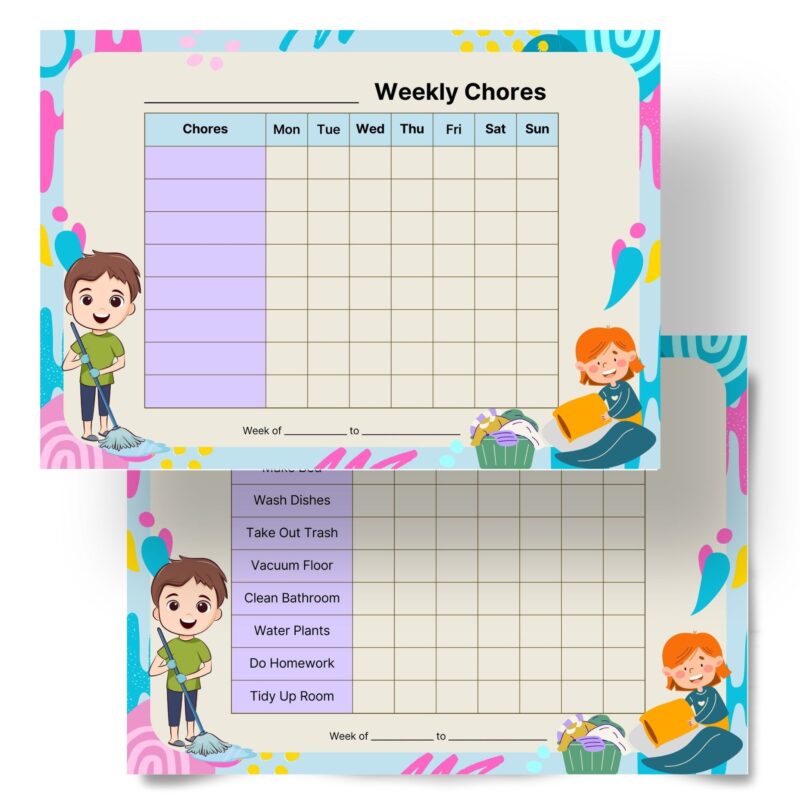 Printable chore chart for children