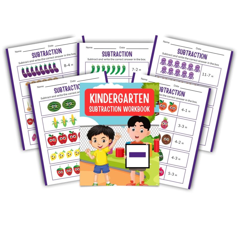 Kindergarten Subtraction Workbook – 20 Printable Math Worksheets for At-Home Learning (US Letter Size) - Image 4