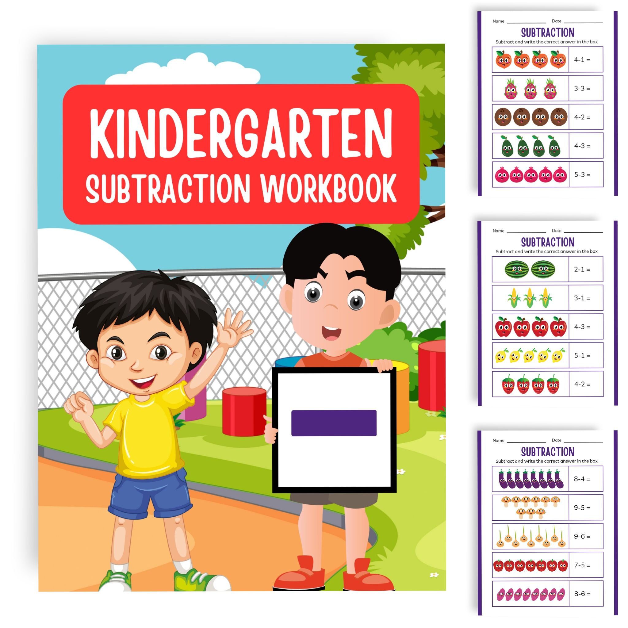 Subtraction practice page for early learners