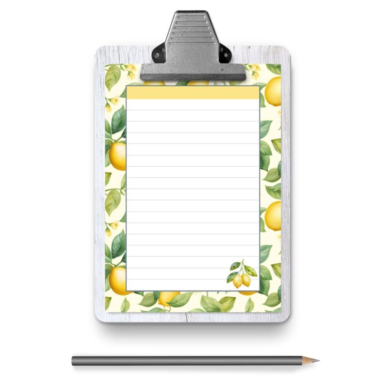 Lemon Printable Lined Notepad – A6 Printable Stationery for Notes and Lists - Image 9
