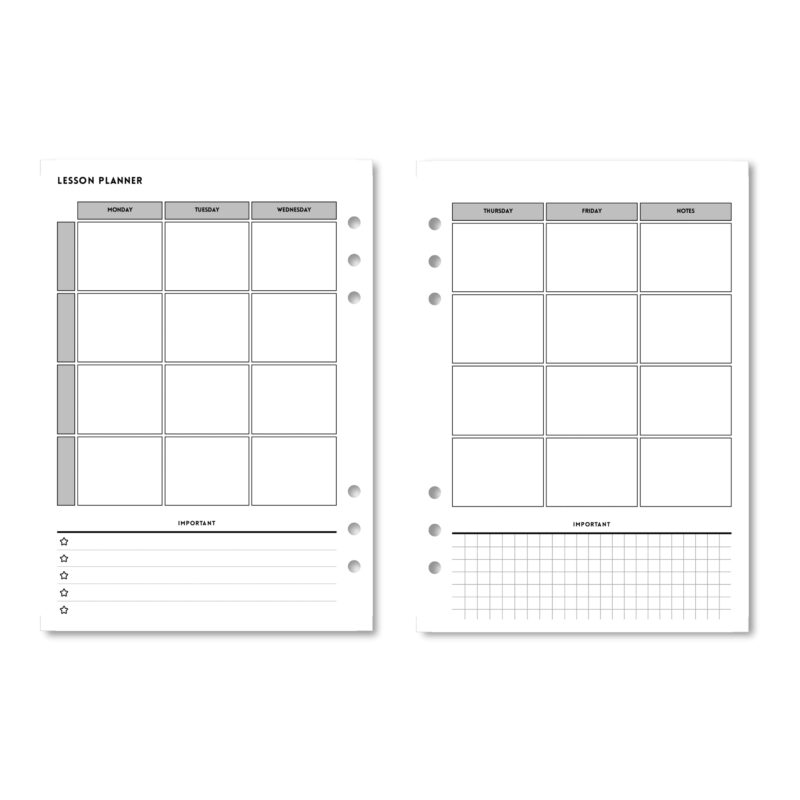 Lesson planning PDF insert next to stationery