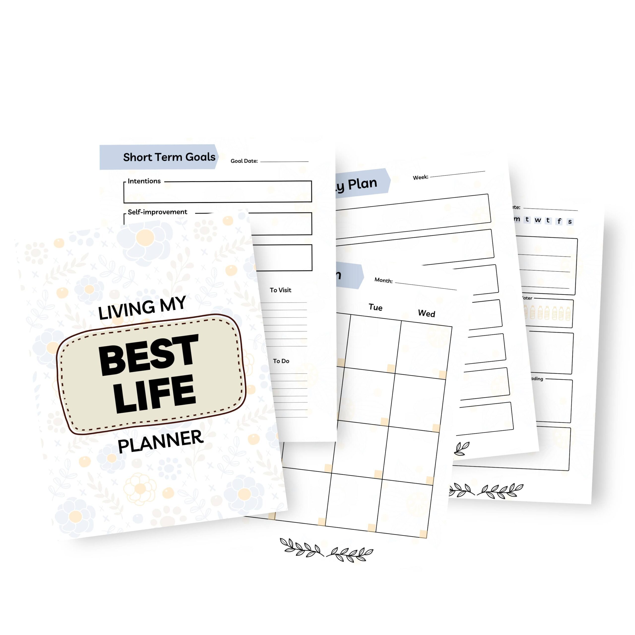 A4 page sample from Living My Best Life Printable Planner