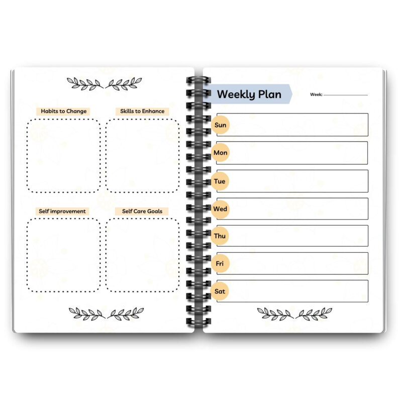 Person reviewing the Living My Best Life Printable Planner pages