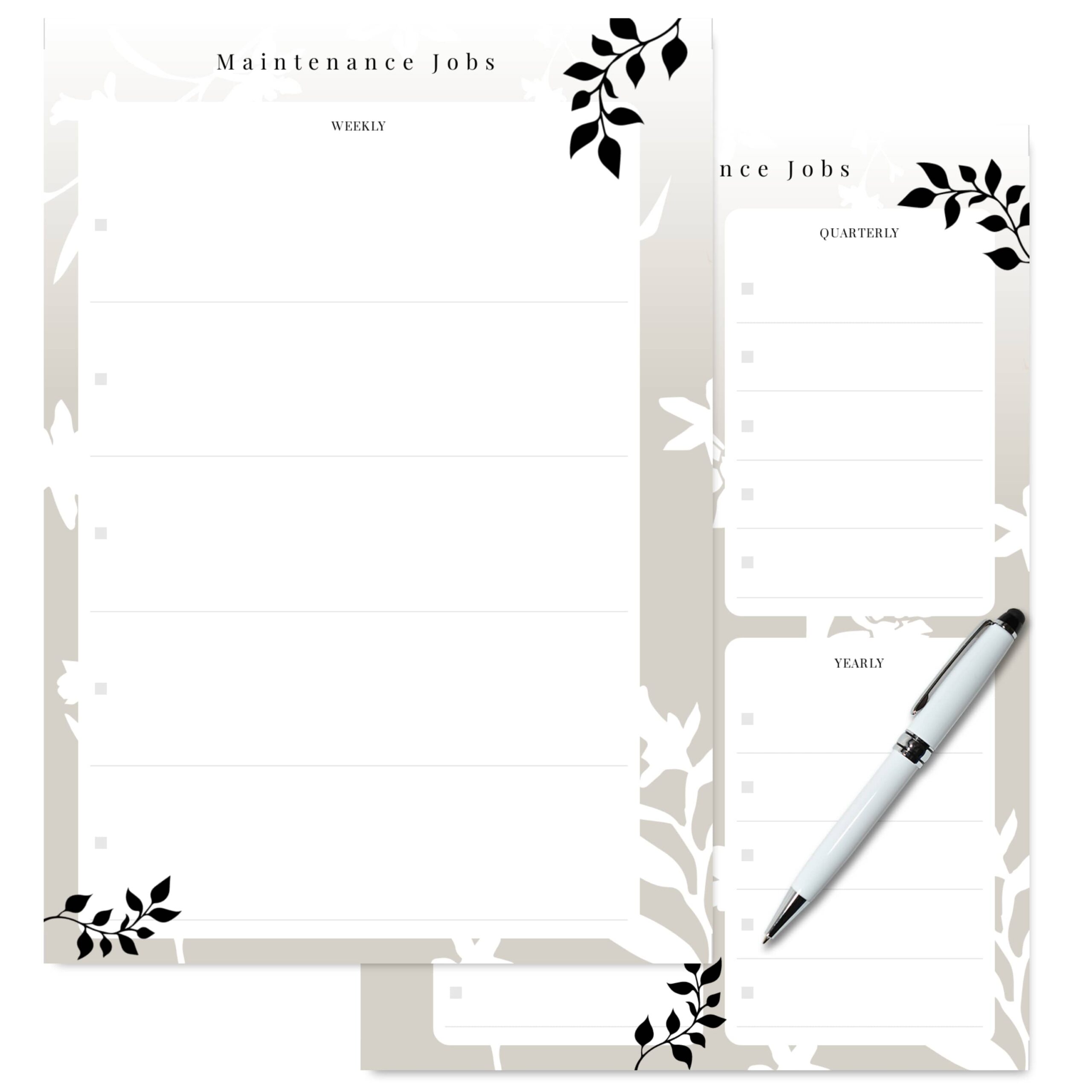 Weekly and monthly maintenance checklist for home