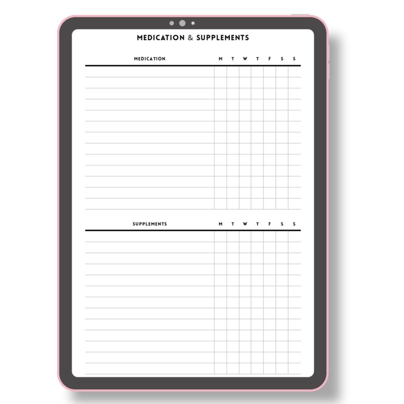 Medication and Supplement Tracker – A5 Printable Health Log PDF - Image 6