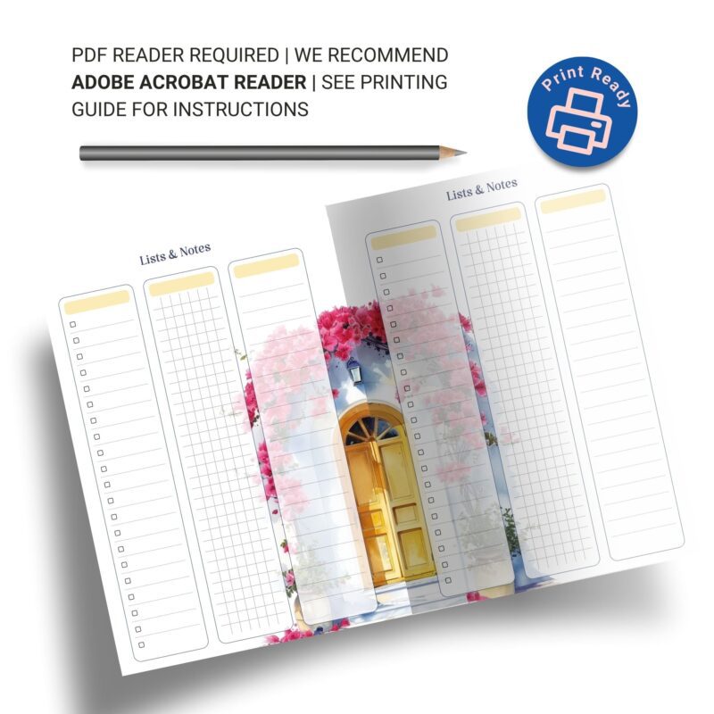 Mediterranean Planner Insert on desk flat lay