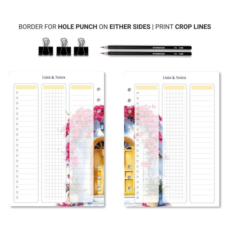 Minimal floral planner pages for everyday organization