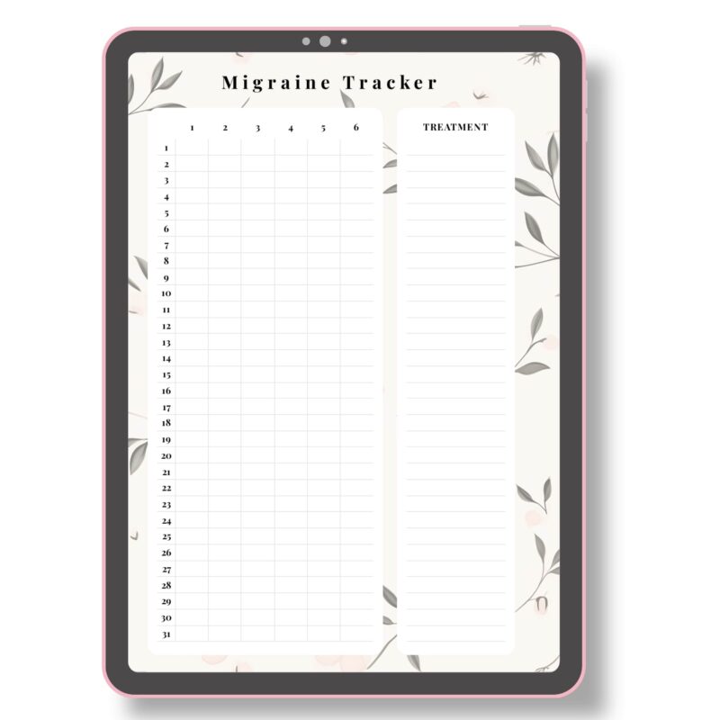 Flat lay of tracker pages with health planner tools