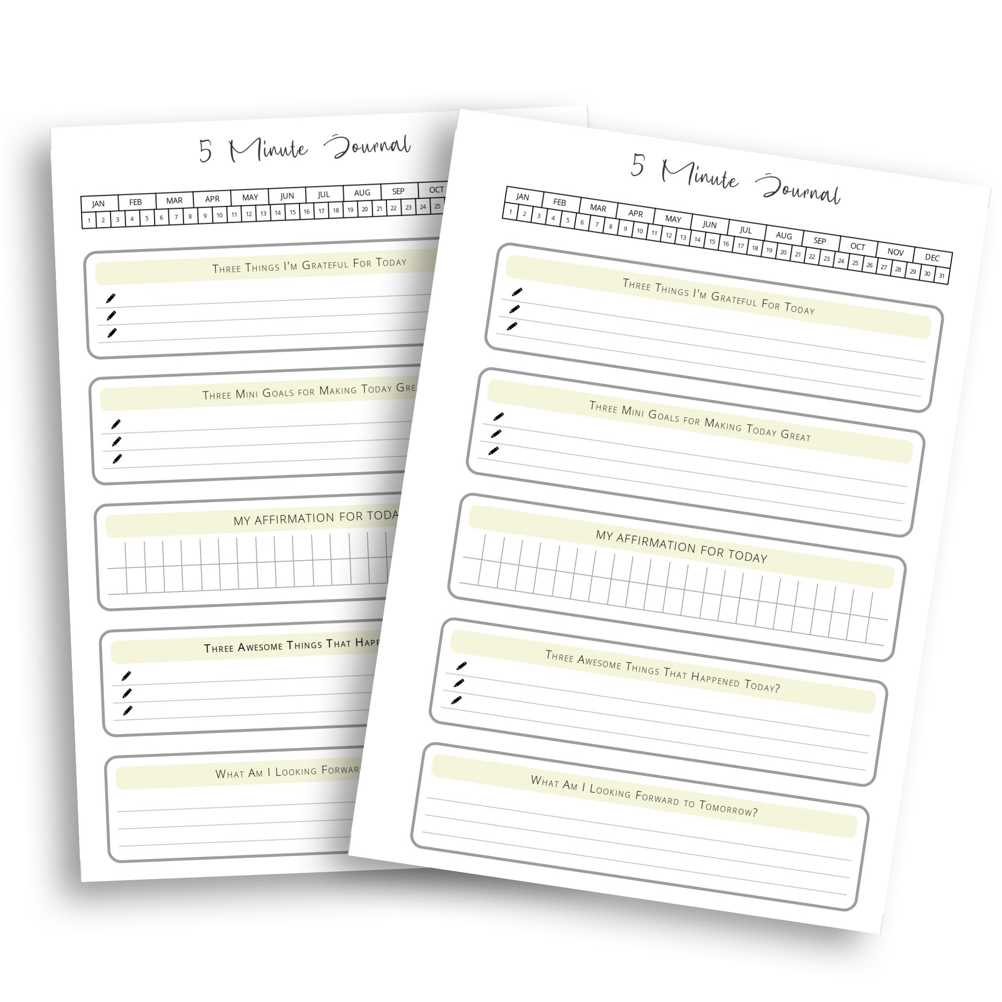 Daily gratitude and reflection insert page